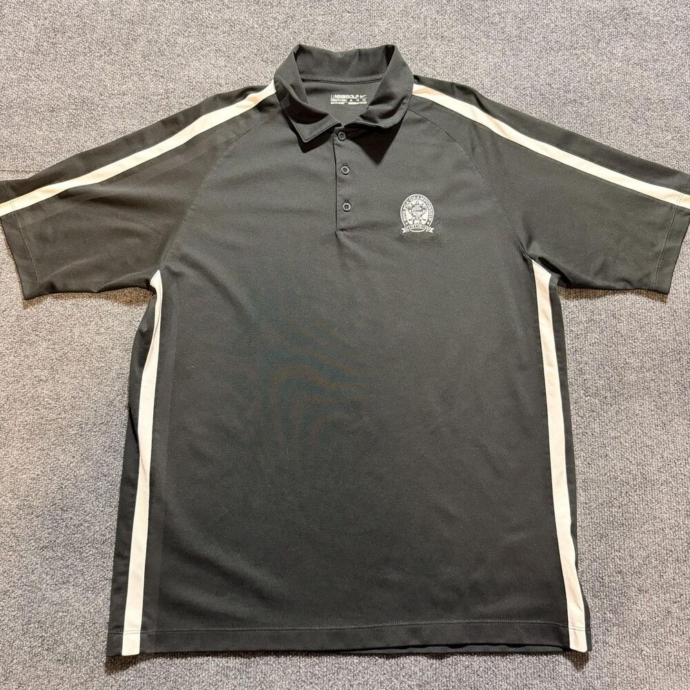Nike Golf Polo Shirt Mens XL Black Striped 90th PGA Championship Oakland Hills